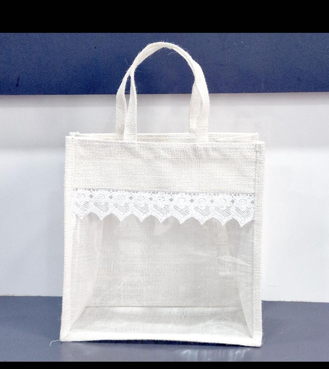 Jute Bags for Packing Gift Hampers Return Gifts/ Burlap Bags With Sheer ...