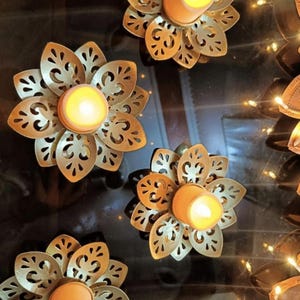 Tealight Holders For Diwali Decoration / Centre piece for Table Decor For Party /Mandir Decoration/  Metal Diya/ wedding Decoration