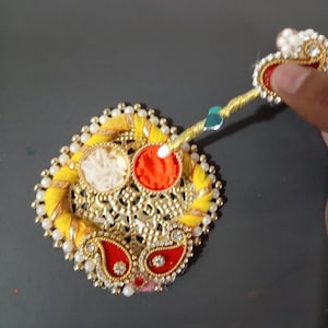 Haldi Kumkum Platter- Festival Special Tilak Plate- Return Gift For Haldi Kumkum-Haldi Kumkum Holder For pooja Favors and Return Gift