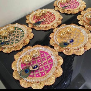 15 Haldi Kumkum Platter- Festival Special Tilak Plate- Return Gift For Haldi Kumkum-Haldi Kumkum Holder For pojja Favors and Return Gift