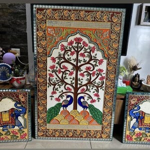 Tree Of Life in beautiful Mud And Mirror Wall Art /Lippan Art Perfect Gift for House Warming