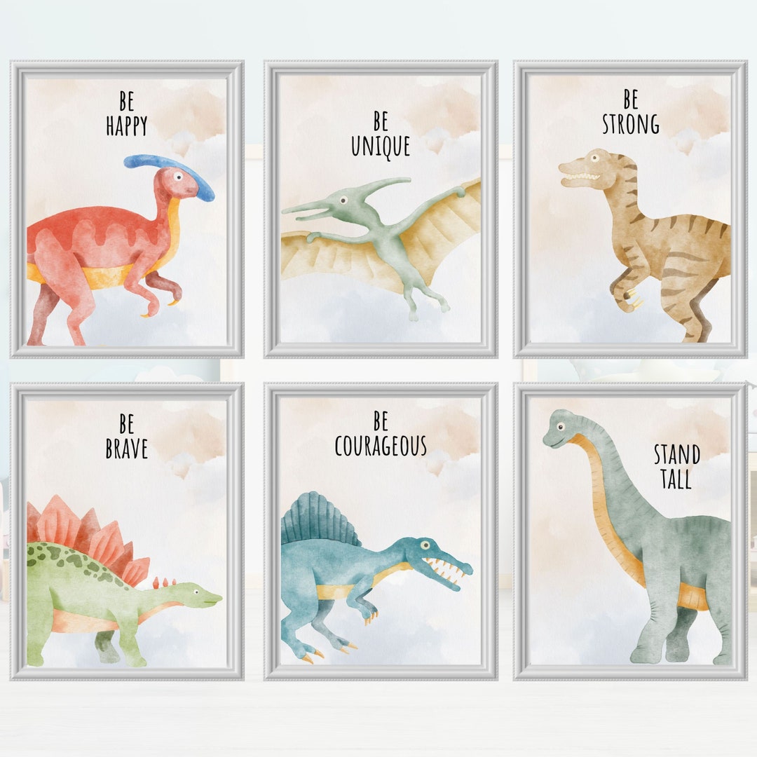 Dinosaur Wall Art Printable Dinosaur Nursery Prints DIN A4 Etsy