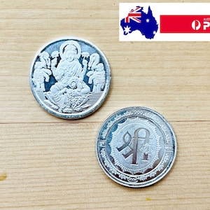 999 Pure Silver Lakshmi / Laxmi Ji Ten Gram Coin - 10-gram Diwali coin