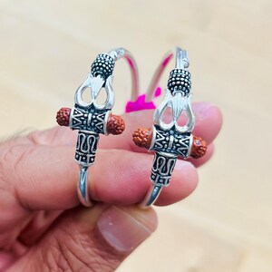 Pure Silver baby bangles (Pair) | Trishul and Rudraksh | jewelry bangle | Kadli |
