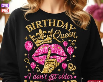 I Dont Get Older I Level Up Svg Png, Level Up Birthday Queen, Birthday Queen Svg, Pink Birthday Queen Png, It's My Birthday, Birthday Diva