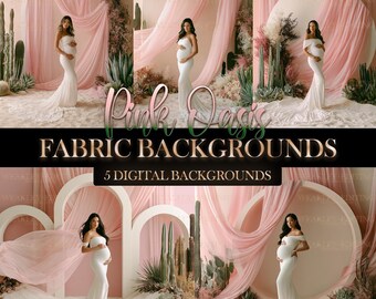 Pink Oasis Fabric Background Digital Background