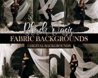 Black Oasis Fabric Background Digital Background