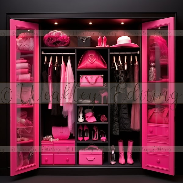 Hot Pink Room, Hot Pink Closet, Digital Background, Overlay, Photoshop