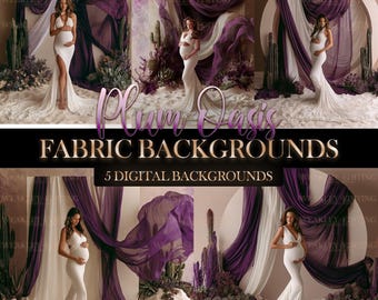 Plum Oasis Fabric Background Digital Background