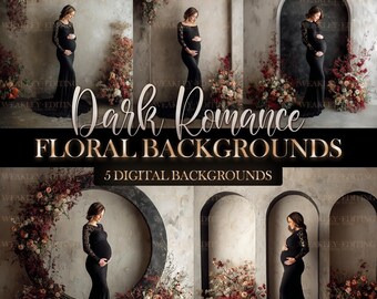 Dark Romance Floral Backgrounds Digital Background