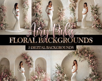 Airy Pinks Floral Backgrounds Digital Background
