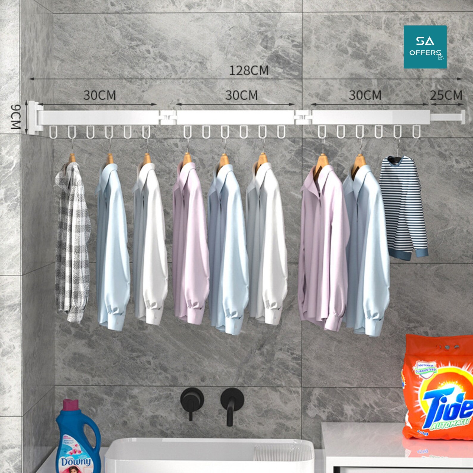 Foldable Wall Mounted Clothes Hanger Rod Hanger Rod for Etsy