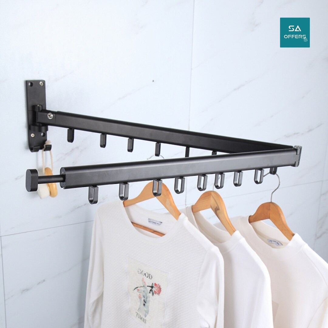 Foldable Wall Mounted Clothes Hanger Rod Hanger Rod for Etsy