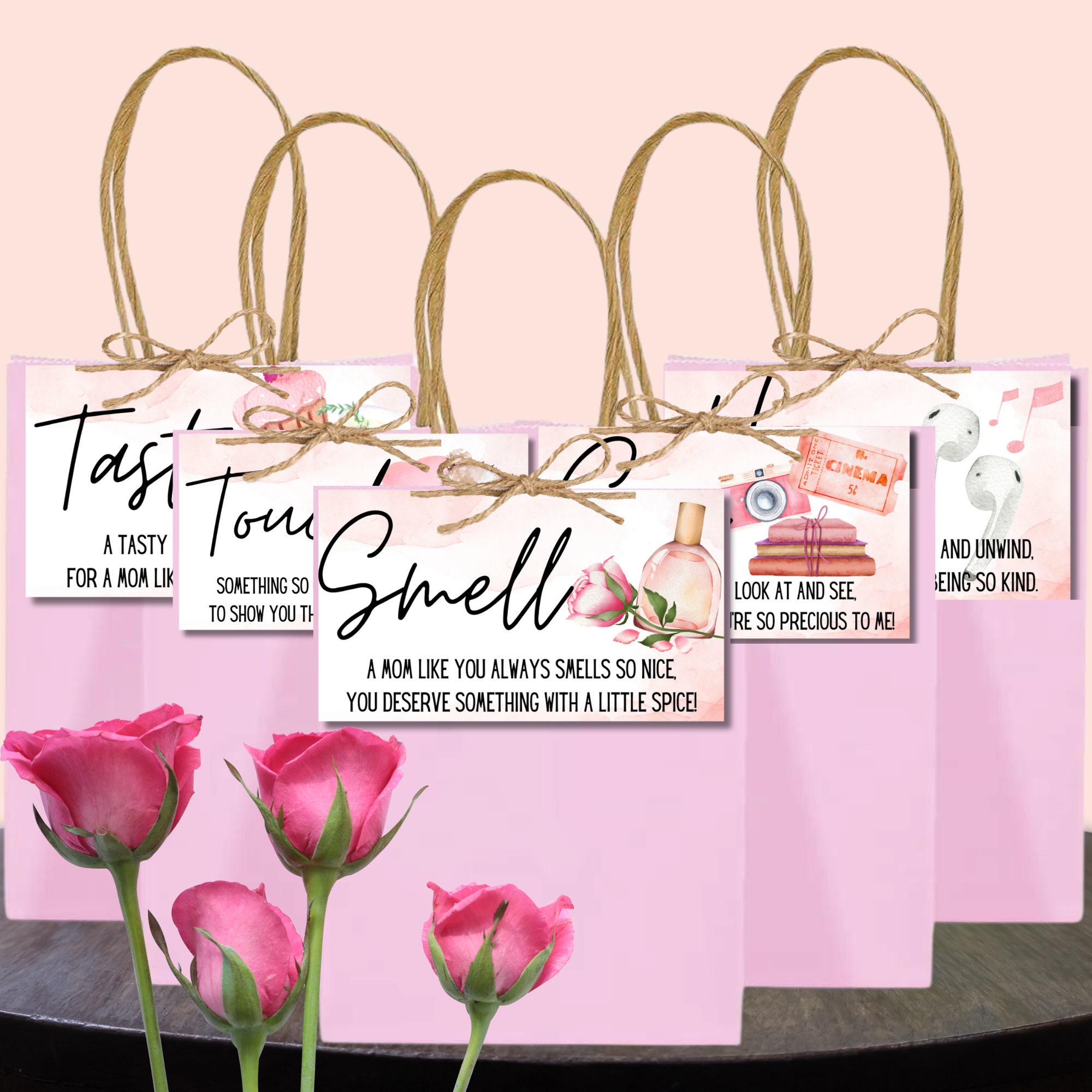 5 senses gift bags for mom five senses tags gifts for mothers day gift