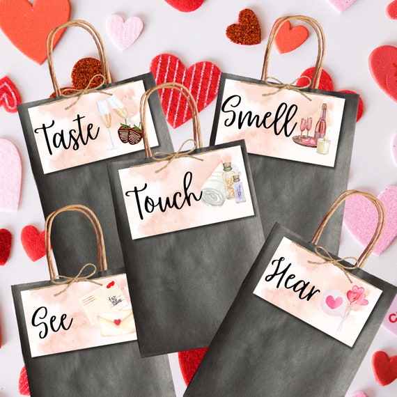 5 Senses Gift Bags for Him Five Senses Tags Set Gifts for Her Anniversary  Gift for Spouse Birthday Gift Tags Valentines Tags for Love Tags 