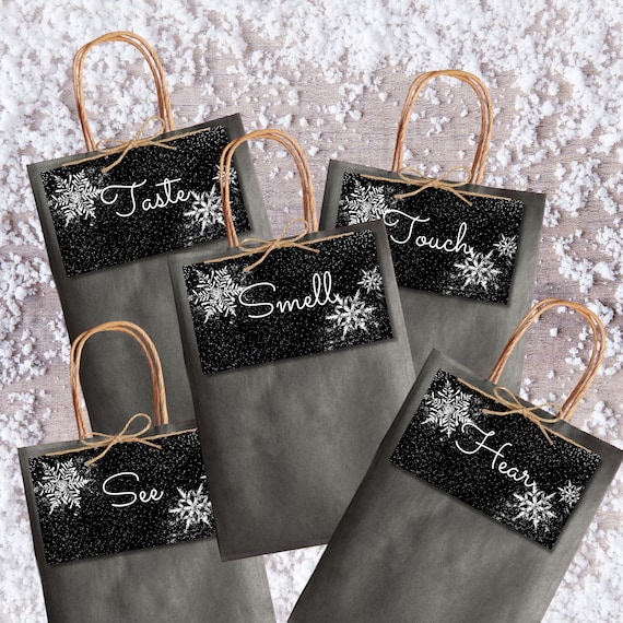 5 Senses Gift Bags for Him Five Senses Tags Set Gifts for Her Anniversary  Gift for Spouse Birthday Gift Tags Christmas Tags for Sensory Gift 