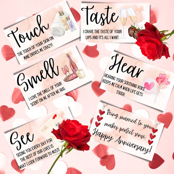 Printable 5 Senses Gift Tags for Him Gifts for Her Gift for Anniversary  Gift for Spouse Anniversary Gift Tags Gift Ideas for Spouse Gifts 