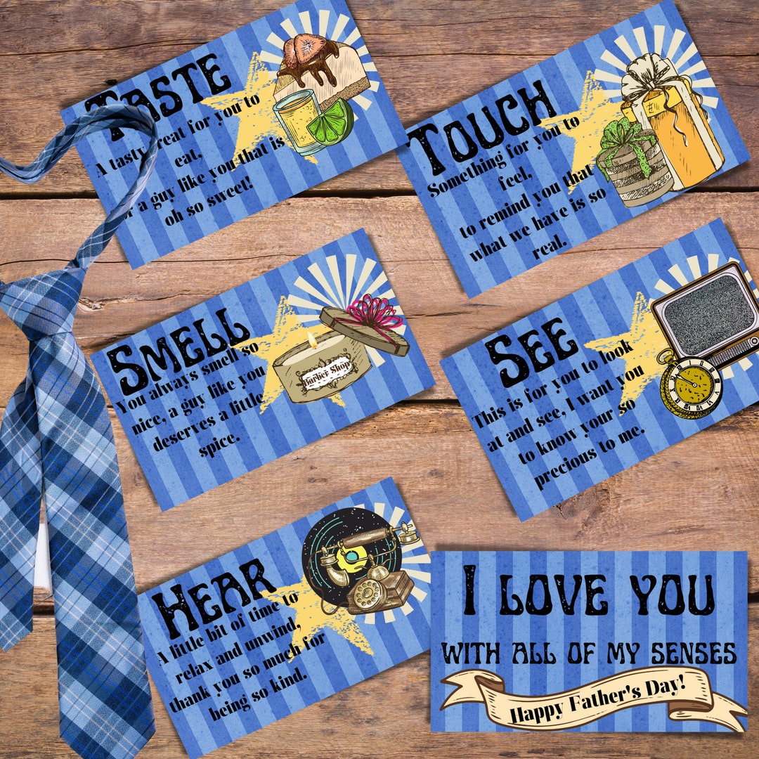 Printable 5 Senses Gift Tags for Husband 5 Senses Tags for Fathers Day ...