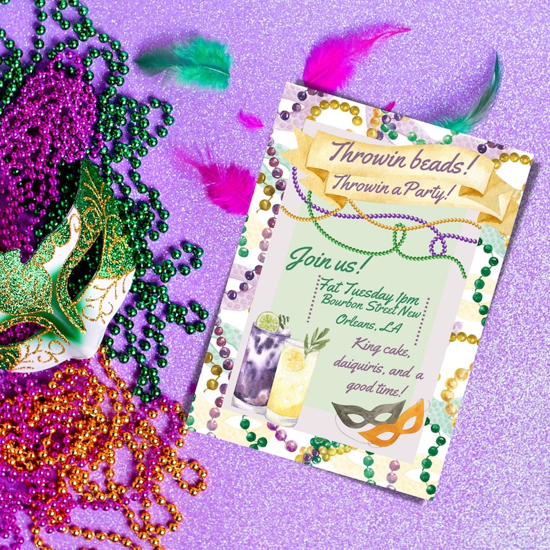 mardi gras party invitation free