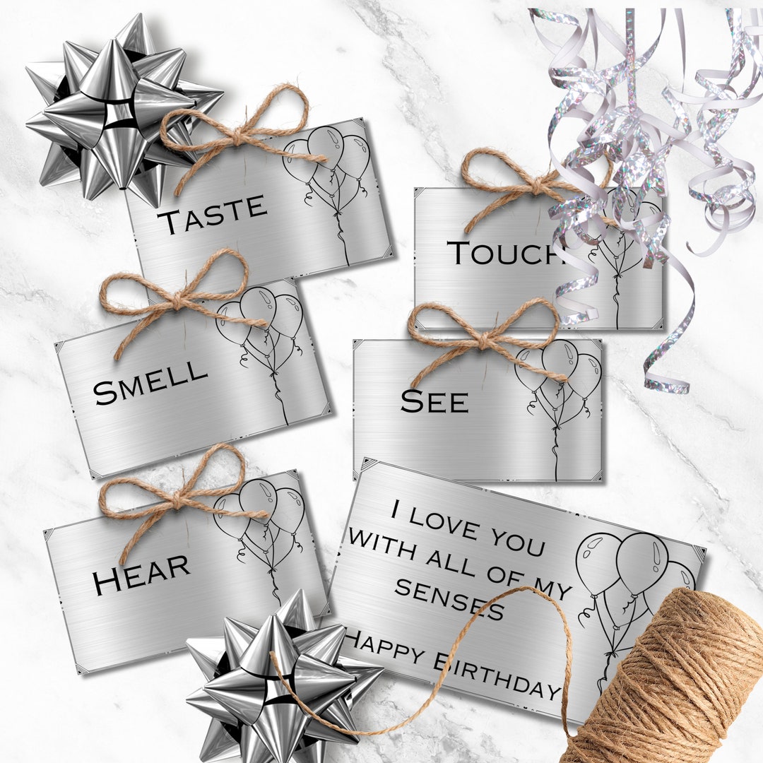 5 Senses Gift Tags for Him 5 Senses Card Set Gifts for Her Gift
