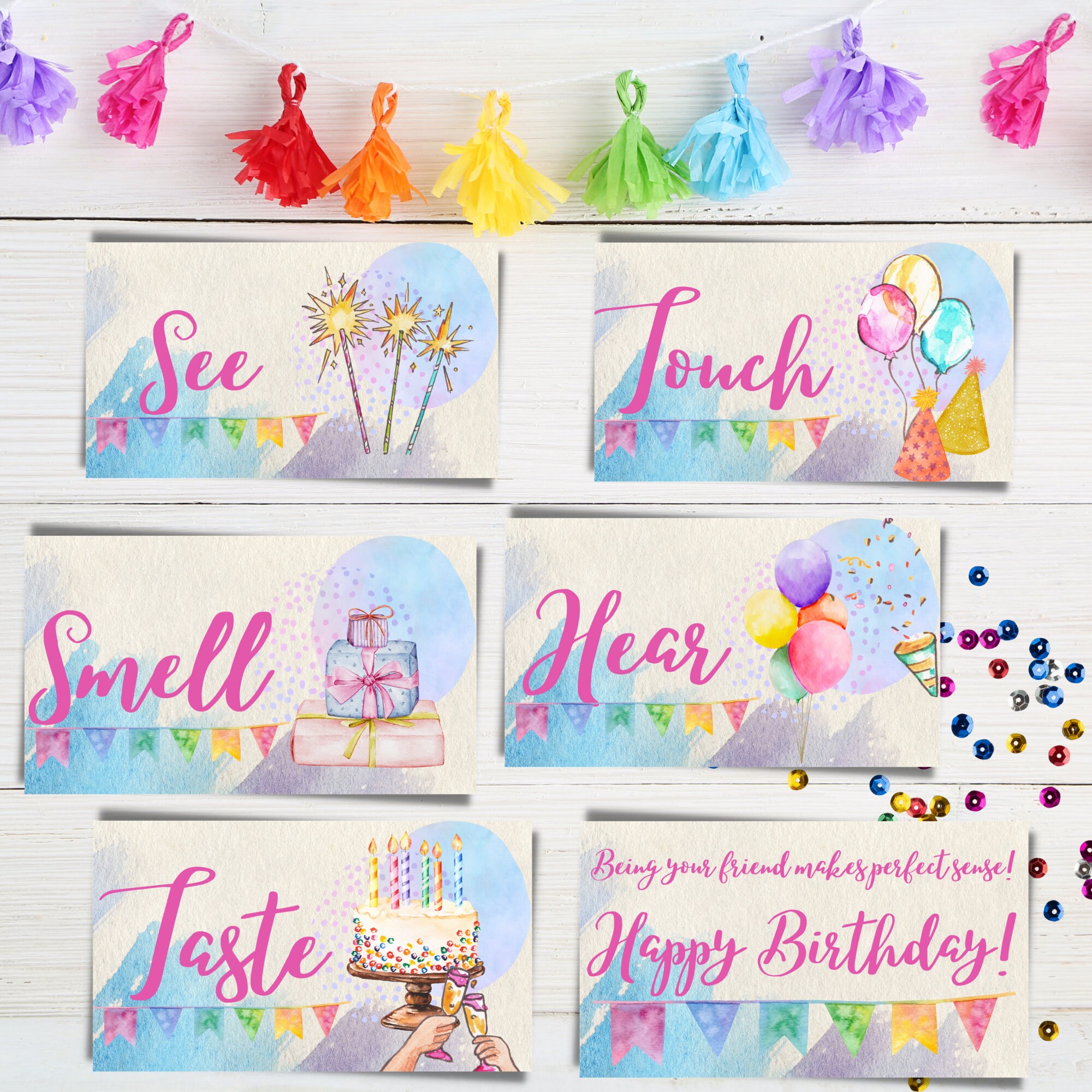 Printable 5 Senses Gift Tags for Birthday 5 Senses Tags for - Etsy