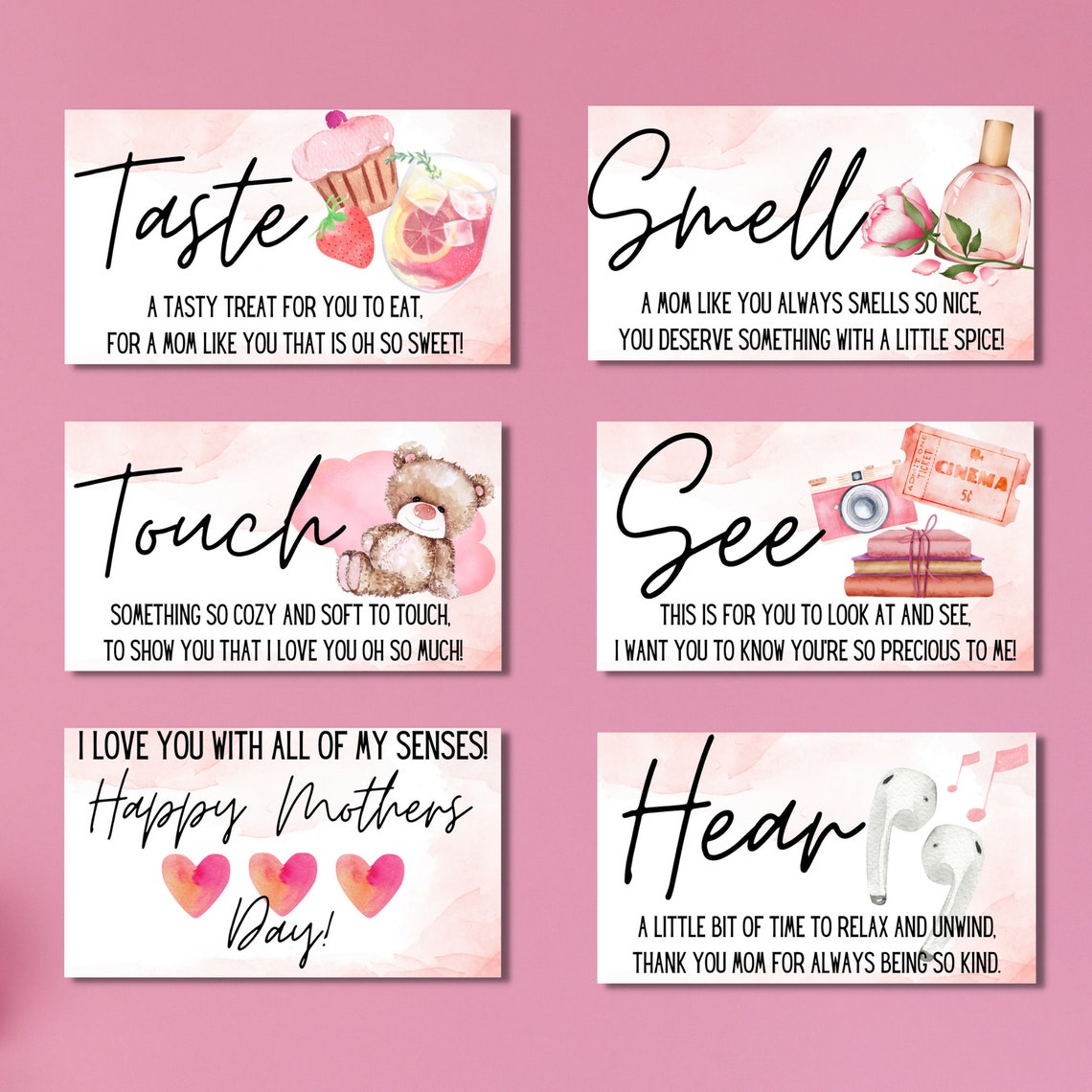 Printable 5 Senses Gift Tags for Mom 5 Senses Mom Tags for - Etsy