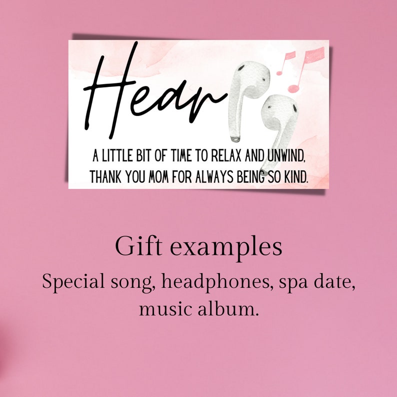 Printable 5 Senses Gift Tags for Mom 5 Senses Mom Tags for Mothers Day ...