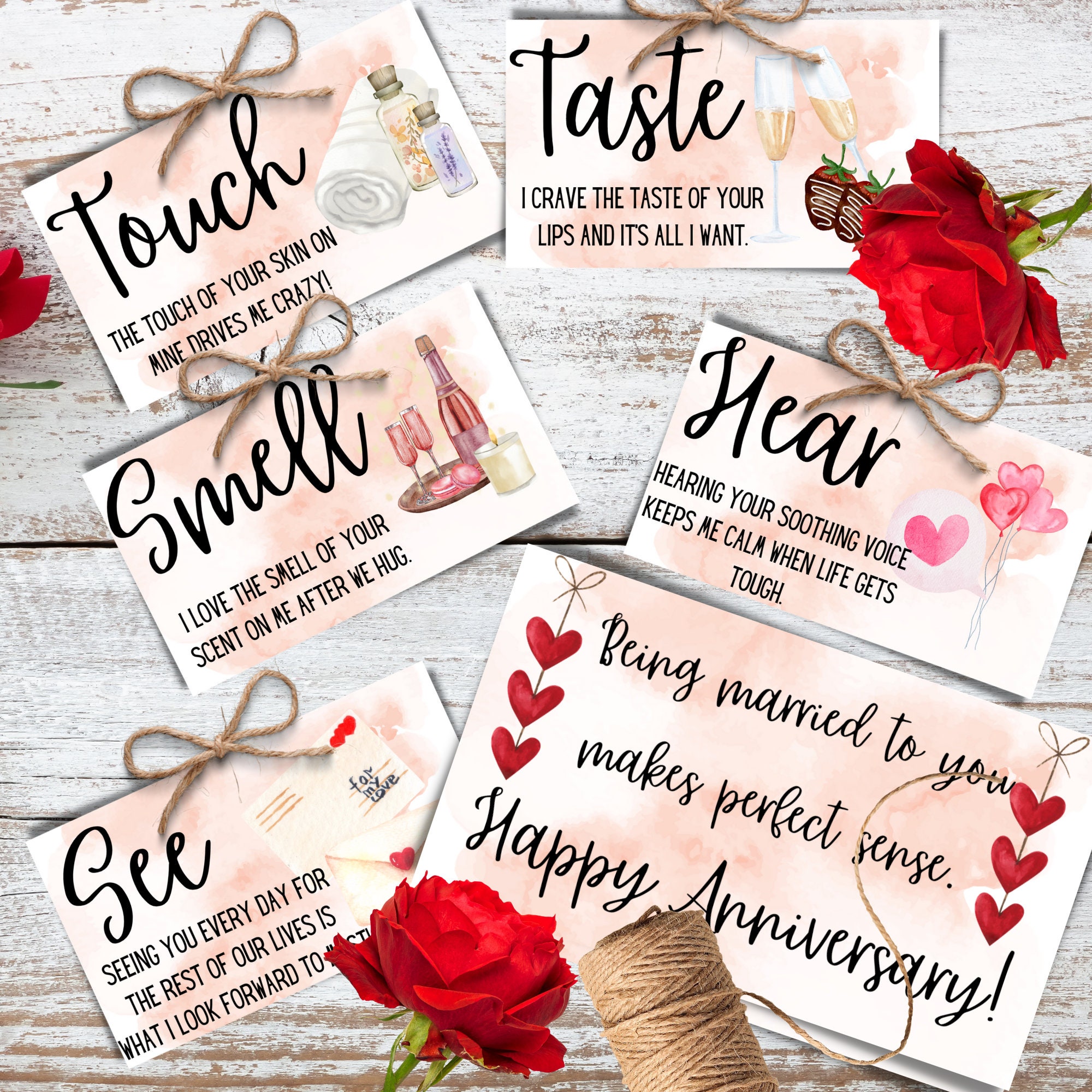 5 Senses Gift Tags for Him 5 Senses Card Set Gifts for Her Gift