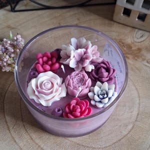 Handmade Floral Soy Candle: Succulent Scented Wax Candle