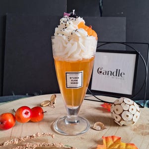 Pumpkin Spice Milkshake Candle: Soy & Gel Wax Dessert Candle | Fall Candles | Dessert Candles | Autumn Season Candles | Pumpkin spice Candle