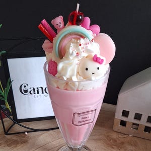 Kitty Milkshake Candle: Tropical Scented Soy Wax Dessert Candle