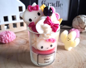 Kitty's Treat Dessert Kerze: Handgemachte Soja Wachs Kerze