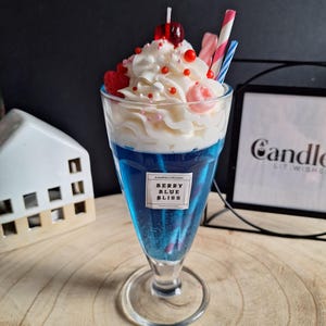 Strawberry Milkshake Scented Candle: Soy & Gel Wax Dessert Candle