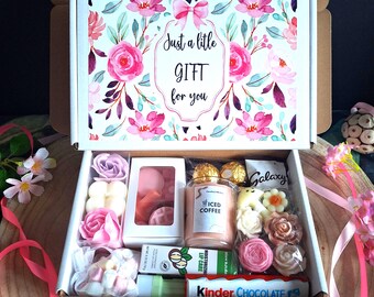 Mini Candle Gift Box: Wax Melts, Soap Flowers & Treats Special Occasion Gift box | Candles Gift Box | Wax melts | Gift for her | Iced Latte