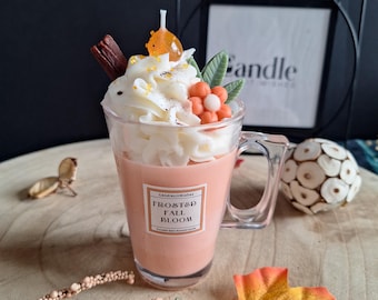 Frosted Fall Bloom Candle: Soy Wax Dessert Scented Candle | Fall Candles | Dessert Candles | Autumn Season Candles | Pumpkin spice Candle