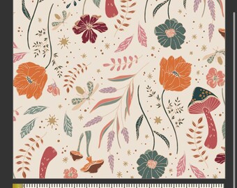 Wildwood Daybreak from Woodland Keeper by Maureen Kracknell for Art Gallery Fabrics. 1 yard cut.