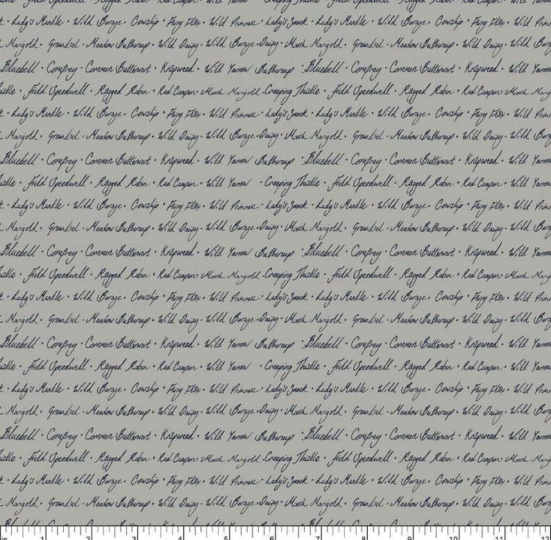 Wildflower Script in Sage 52322 From Midsummer by Hackney &co. for ...