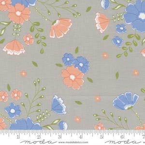 Peachy Keen - Gray Moonlit Meadow by Corey Yoder for Moda - 3 yard cut