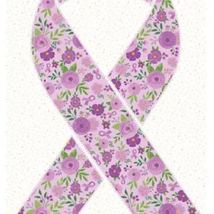 Fuerza en lavanda de Riley Blake - Panel de cinta violeta - Violeta - Blanco - Flores - Mariposas