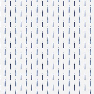 Peut inclure: Motif répété de bougies bleu marine avec une petite flamme au sommet, sur fond blanc. Les bougies sont disposées en rangées et colonnes verticales, créant un motif symétrique. Les bougies ont une apparence simple et stylisée.