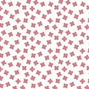 Red Hot Collection - Petals in Off White from Riley Blake Designs - Red Flowers on White Background - 2 yard cut