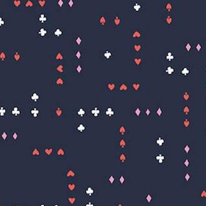 Down the Rabbit Hole - Karten in Marineblau - Jill Howarth für Riley Blake - 1 Yard Schnitt
