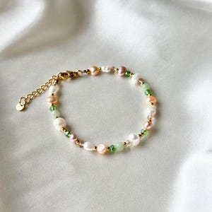 Colored pearl bracelet - stainless steel