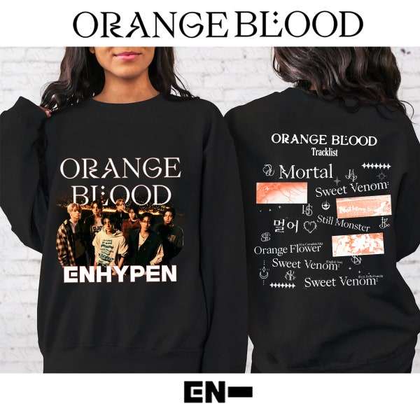 Enhypen Orange Blood Tracklist Sweatshirt, Enhypen Fate World Tour Shirt, Enhypen Shirt, Enhypen Niki, Jake, Sunoo, Heeseung, Jungwon, Jay