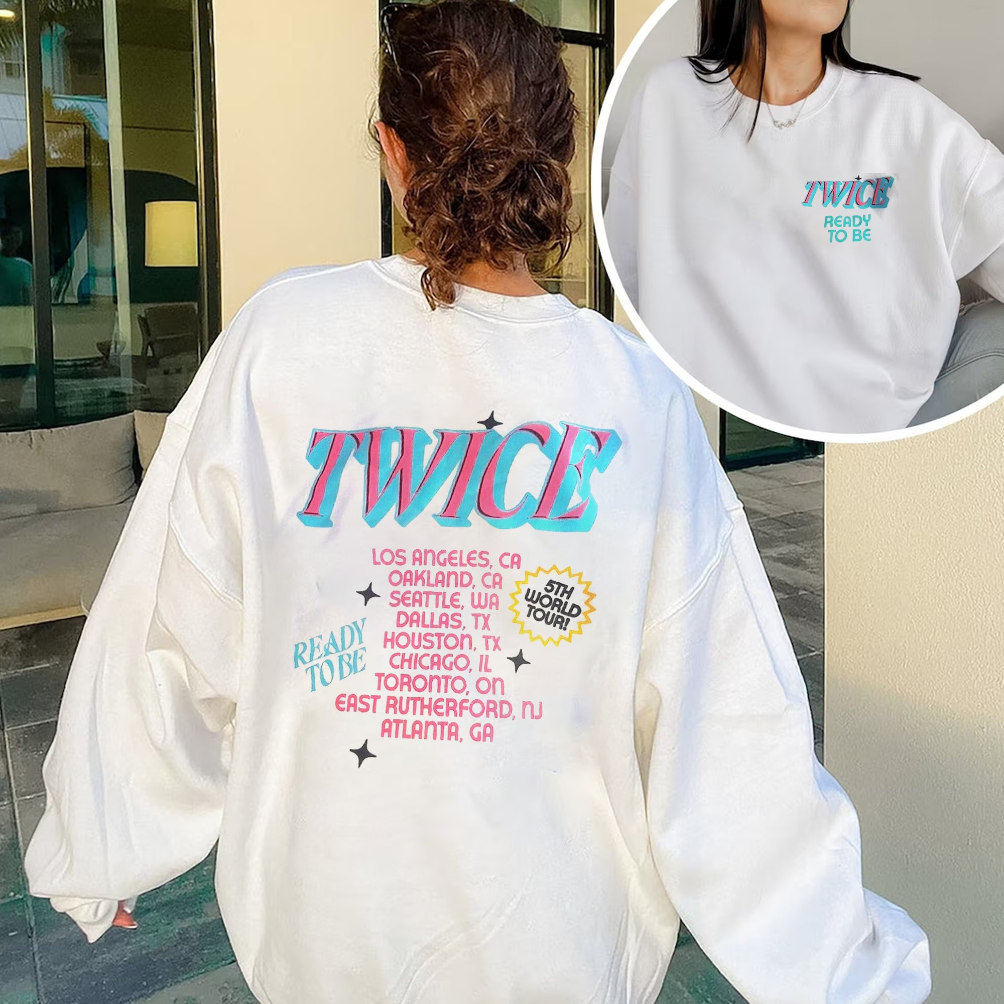 TWICE 5th World Tour READY TO BE US Heart T-shirt