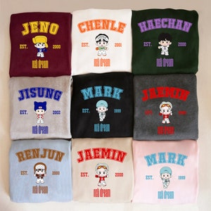 Vintage NCT Dream Members Sweatshirt, NCT Dream Kpop Merch Sweatshirt, NCT Dream Mark, Renjun, Jeno, Haechan, Jaemin, Chenle, Jisung Sweater