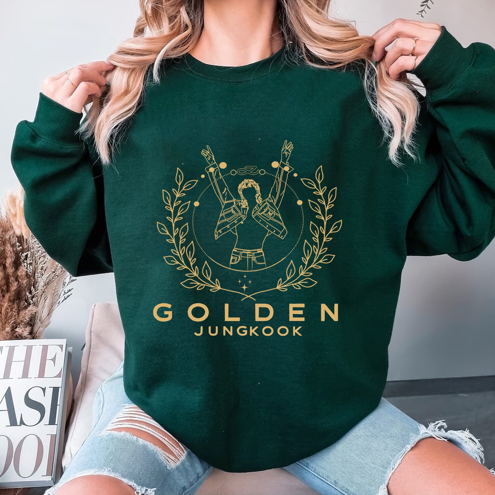 Jungkook Golden Sweatshirt, Jungkook GOLDEN Shirt, Standing Next 