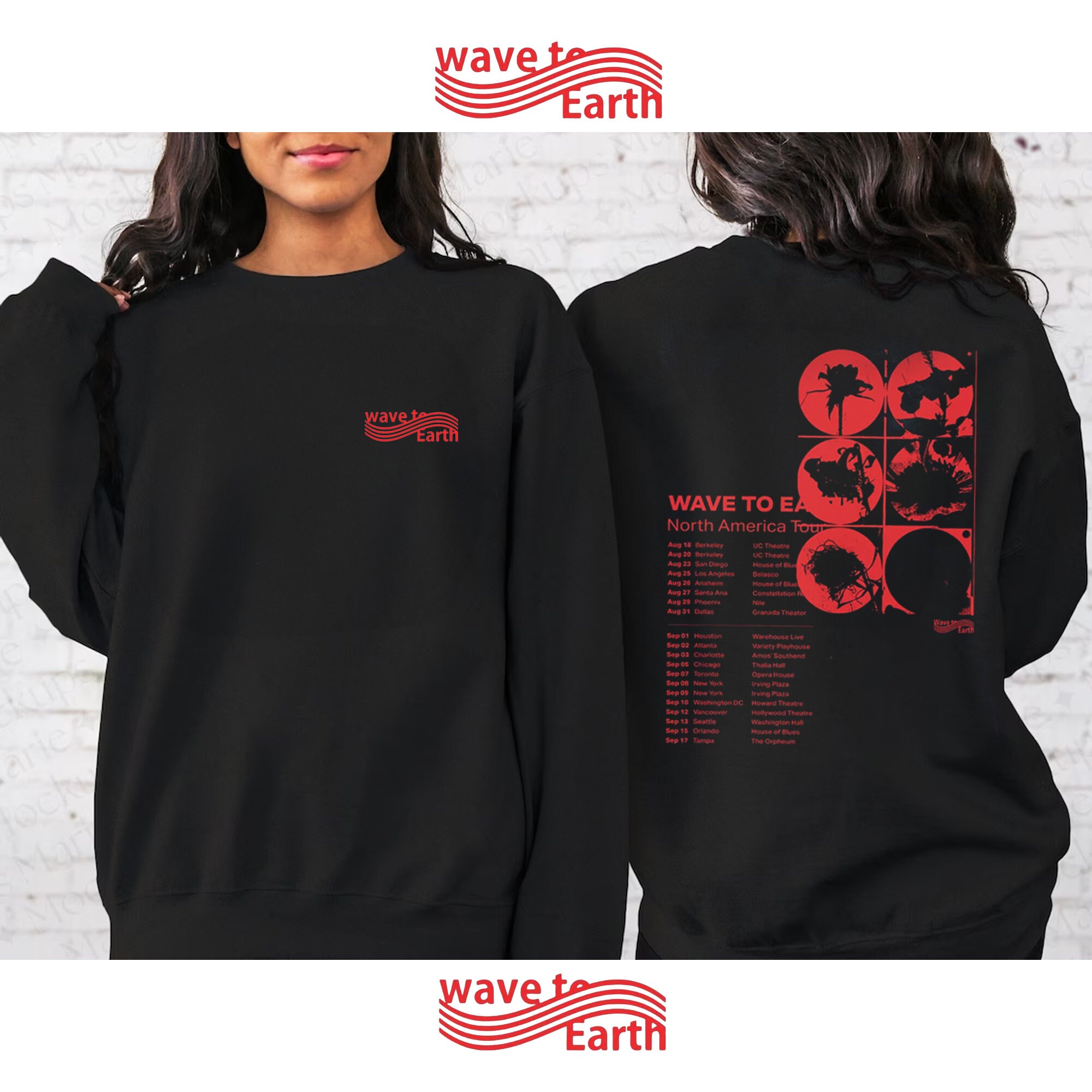 Wave to Earth US Tour sweatshirt ウェーブ・トゥ・アース 音楽コンサート 男女兼用スウェット Daniel Kim DongQ SoonjongはNick