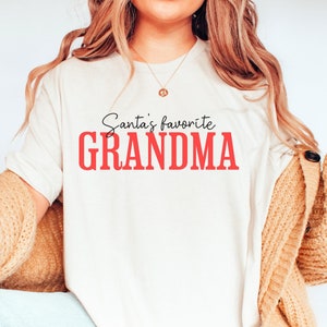Santas Favorite Grandma Christmas Sweatshirt Custom Gigi Christmas Sweatshirt Nana Sweatshirt Gift Personalized Mimi Sweatshirt Ugly Sweater