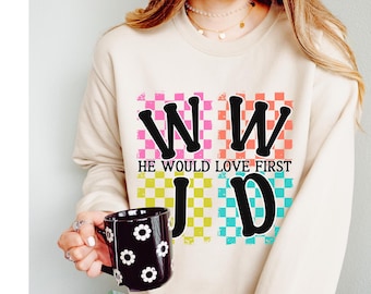 Christian WWJD HWLF Shirt Bible Verse Faith Based Sweater Religious Gift for Believer What Would Jesus Do Shirt Christian Apparel